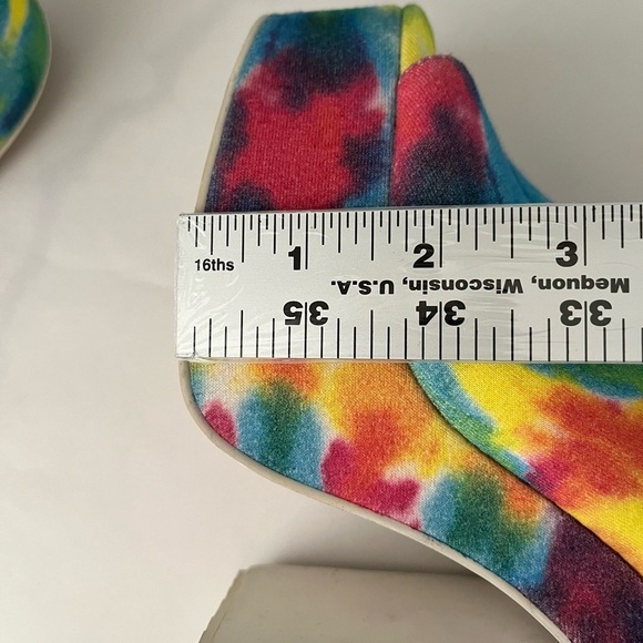 JEFFREY CAMPBELL Mattix Tie-Dye Platform Sandal Size 6 70’s Retro Boho Hippie - Picture 12 of 12